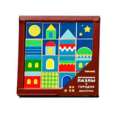 Пазлы "Городок.День/ночь", производитель Томик, ISBN 460-7-05756-210-7, № 1
