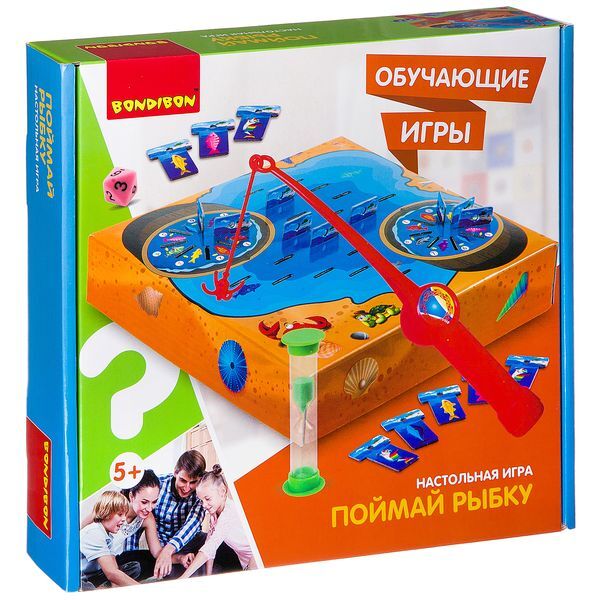 Обучающая настольная игра ПОЙМАЙ РЫБКУ , арт. ВВ2414, производитель Bondibon (Бондибон), ISBN 489-5-13602-347-6, № 1