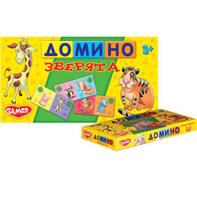 Детская настольная игра домино &quot;Зверята&quot;, арт. 9024H, производитель Dream Makers (Дрим Мейкерс), ISBN 481-2-50110-370-0№ 1