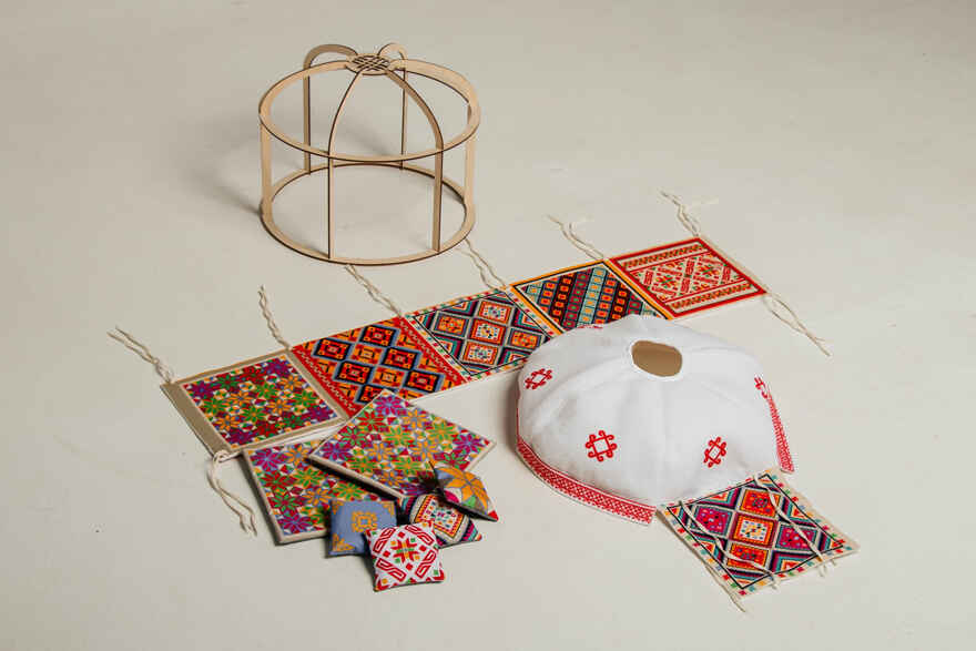 Юрта Башкирская малая дидактическая (в комплекте ковры, подушки и мебель), арт. 023.56, производитель Наивный мир, ISBN 460-3-73518-452-4, № 2