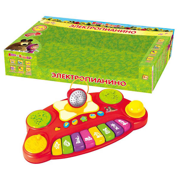 Электропианино Маша и Медведь УМка  (свет, звук), арт. 2008-07, производитель Умка, ISBN 469-0-59006-026-1, № 1