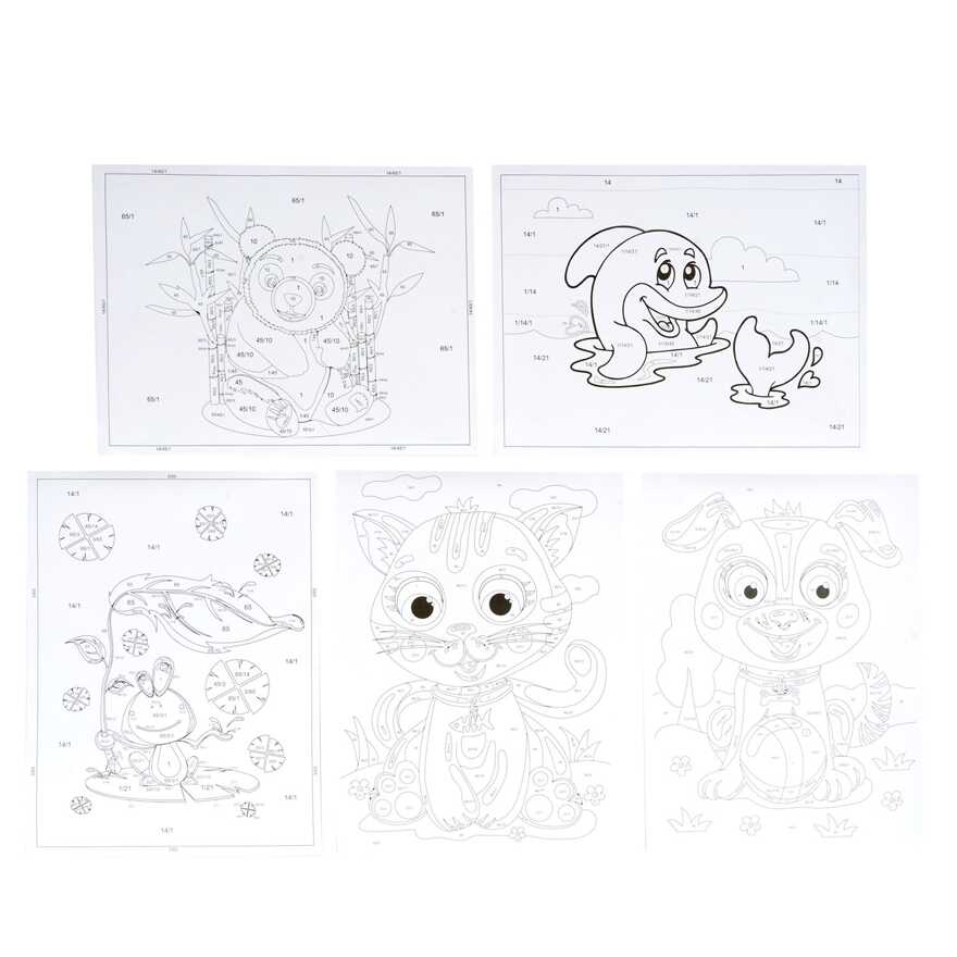 Набор для творчества Рисуем по номерам Животные 5 дизайнов , арт. ВВ1476, производитель Bondibon (Бондибон), ISBN 489-5-13601-378-1, № 4