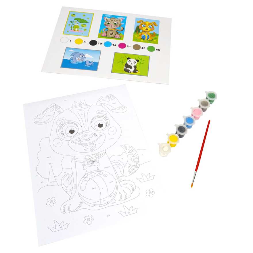 Набор для творчества Рисуем по номерам Животные 5 дизайнов , арт. ВВ1476, производитель Bondibon (Бондибон), ISBN 489-5-13601-378-1, № 5