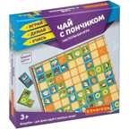 Настольная игра домино-пазл Чай с пончиком Играй Думай Учись, арт. ВВ4332, производитель Bondibon (Бондибон), ISBN 489-5-13604-607-9, № 1