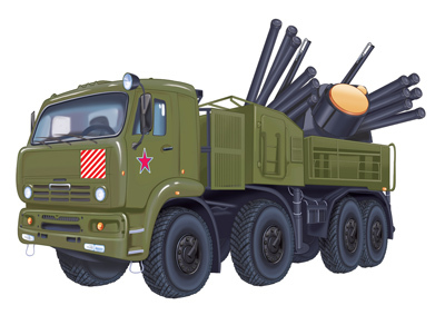 М-14983 Вырубная фигурка. Военная машина Панцирь (для аппликаций), производитель Сфера ТЦ , ISBN 463-0-11202-816-4, № 1