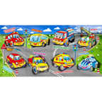 Коврик-пазл Играем вместе Веселые машинки 8 сегментов, арт. FS-AUTO, производитель Симбат, ISBN 469-0-59009-046-6, № 2