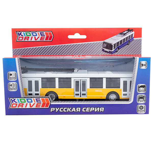 Общественный транспорт KiddieDrive, желтый инерционный механизм, свет/звук, арт. 1901012_3, производитель KiddieDrive, ISBN 460-7-80753-579-5, № 1