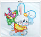 *ФМ-14455 Плакат вырубной А4 В ПАКЕТЕ. Зайчик с мешком подарков (Уф-лак), производитель Сфера ТЦ , ISBN 463-0-11202-360-2, № 1