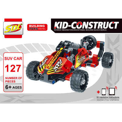 Базовый 3D-Конструктор SDL KID-CONSTRUCT Кроссовер красный, 127 дет., арт. 2018A-5, производитель SDL Technic (СДЛ Техник), ISBN 695-0-59011-805-7№ 1