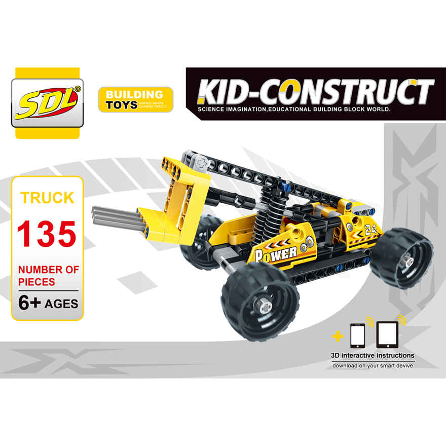 Базовый 3D-Конструктор SDL KID-CONSTRUCT Погрузчик, 159 дет., арт. 2018A-7, производитель SDL Technic (СДЛ Техник), ISBN 695-0-59011-807-1, № 1