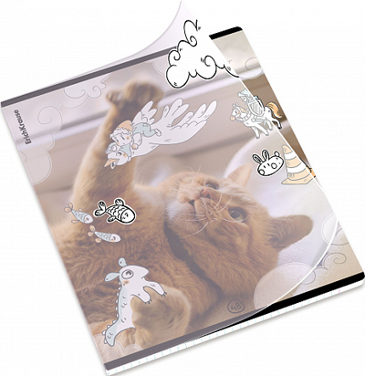 Тетрадь общая ученическая на скобе Dream Cat, А5+, 48 листов, клетка, арт. 54161, производитель ErichKrause® (Эрих Краузе), ISBN 460-1-92154-161-8№ 3