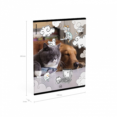 Тетрадь общая ученическая на скобе Dream Cat, А5+, 48 листов, клетка, арт. 54161, производитель ErichKrause® (Эрих Краузе), ISBN 460-1-92154-161-8№ 5