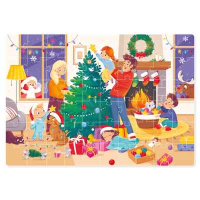 Пазл "Наряжаем елку" 60 элементов, производитель Я РАСТУ ТОЙЗ, ISBN 466-0-26086-268-6№ 2