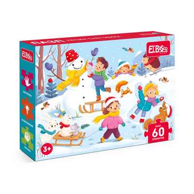 Пазл "Лепим снеговика" 60 элементов, производитель Я РАСТУ ТОЙЗ, ISBN 466-0-26086-272-3№ 1