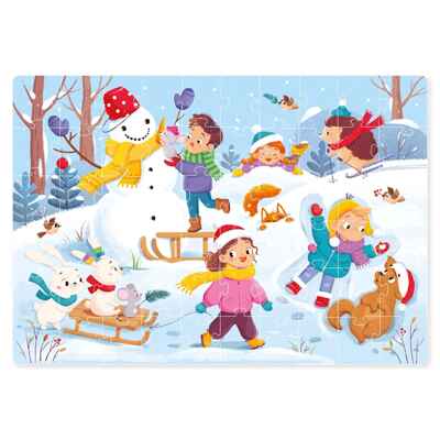 Пазл "Лепим снеговика" 60 элементов, производитель Я РАСТУ ТОЙЗ, ISBN 466-0-26086-272-3№ 2