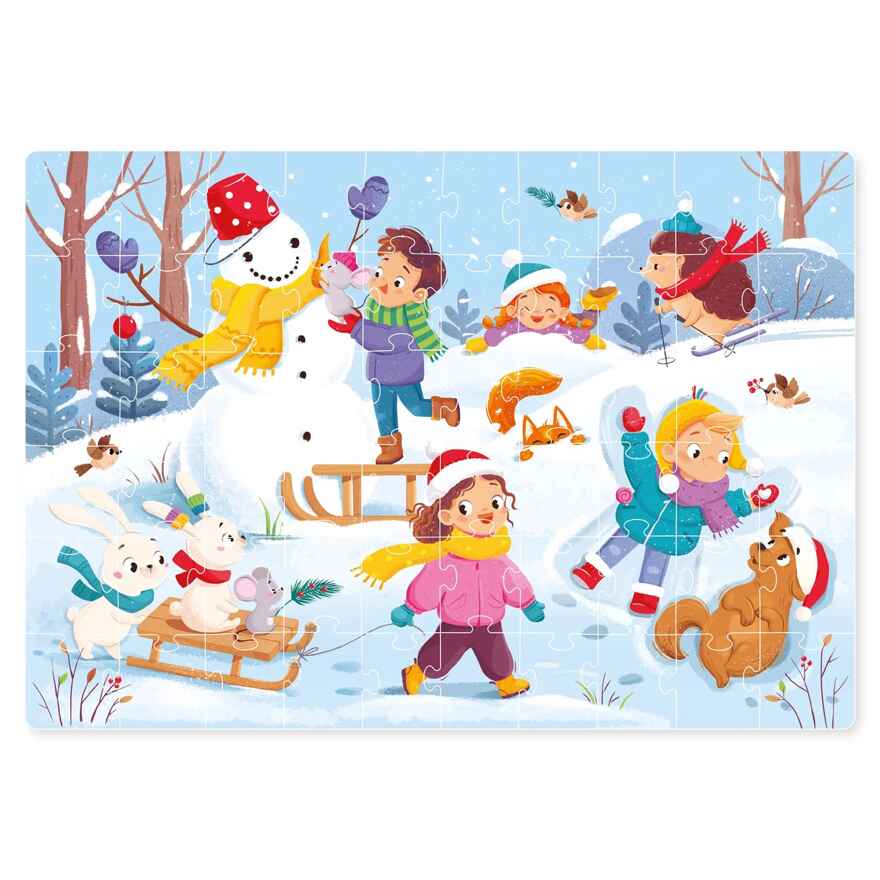 Пазл "Лепим снеговика" 60 элементов, производитель Я РАСТУ ТОЙЗ, ISBN 466-0-26086-272-3, № 2