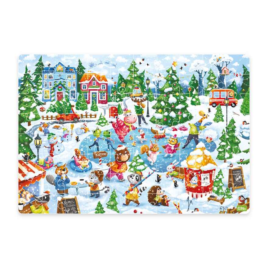 Пазл Виммельбух "Каток" 80 элементов, производитель Я РАСТУ ТОЙЗ, ISBN 466-0-26086-088-0, № 2