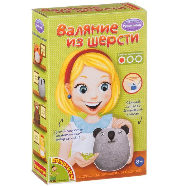 Набор для творчества BONDIBON. Валяние из шерсти. Коала, арт. ВВ1574, производитель Bondibon (Бондибон), ISBN 489-5-13601-469-6, № 1