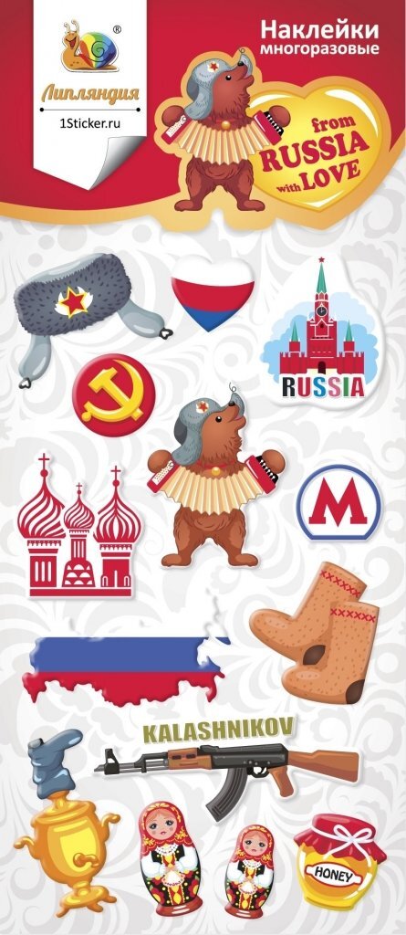 Наклейка декоративная зефирная 4 Россия 2 70*160, производитель Липляндия, ISBN 462-7-13065-800-8, № 1