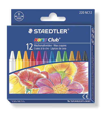 Мелок восковой NorisClub, d=8мм, 12цв/наб. карт. кор. STAEDTLER, производитель Staedtler (Стайтлер), ISBN 400-7-81722-011-5№ 1