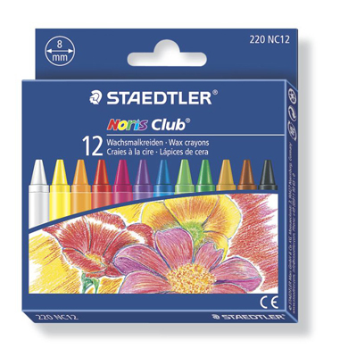 Мелок восковой NorisClub, d=8мм, 12цв/наб. карт. кор. STAEDTLER, производитель Staedtler (Стайтлер), ISBN 400-7-81722-011-5, № 1