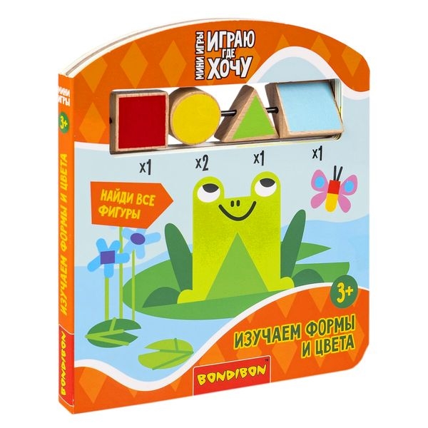 Мини-игры развивающие Изучаем формы и цвета с деревянными фигурками Bondibon, арт. ВВ5962, производитель Bondibon (Бондибон), ISBN 489-5-13606-488-2, № 1