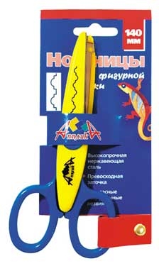 Ножницы АппликА 140 мм. фигурные лезвия, арт. С2249, производитель Апплика, ISBN 466-0-01311-013-2№ 1