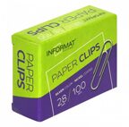 Скрепки 28 мм 100 шт., классические, никелированные, арт. PCN28-100, производитель ФАРМ, ISBN 460-2-72300-167-6, № 1