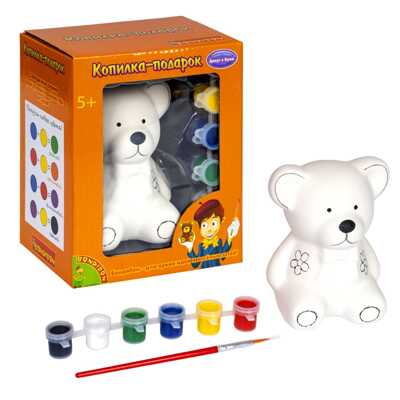 Набор для творчества Копилка-подарок Мишка , арт. ВВ0981, производитель Bondibon (Бондибон), ISBN 489-5-13600-879-4№ 2