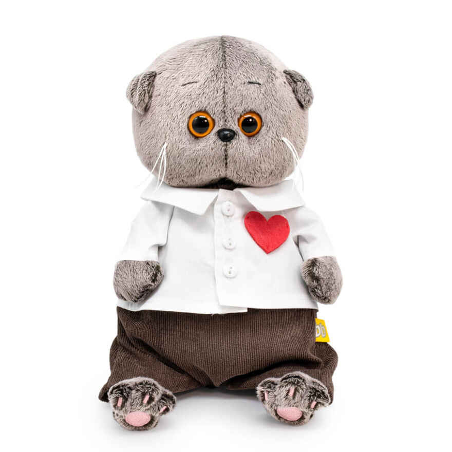 Игрушка мягконабивная Басик BABY в рубашке с сердечком, арт. BB-129, производитель LEOSCO, ISBN 461-0-12297-930-4, № 1