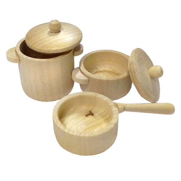 Кухонная утварь неокрашенная (3 предм.), арт. Д-742, производитель RNToys (РНТойс), ISBN 200-0-09350-001-0, № 1