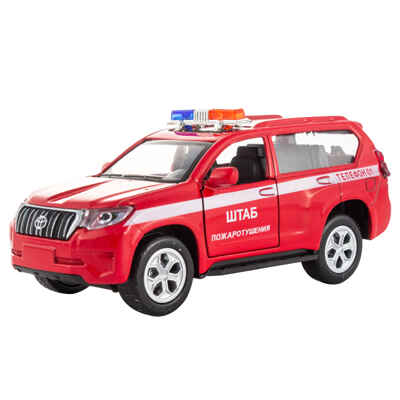 Модель автомобиля Toyota Prado, пожарный красный, инерционный механизм, свет/звук, арт. 1901018_3, производитель KiddieDrive, ISBN 460-7-80753-564-1№ 4