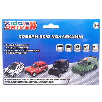 Модель автомобиля Toyota Prado, пожарный красный, инерционный механизм, свет/звук, арт. 1901018_3, производитель KiddieDrive, ISBN 460-7-80753-564-1№ 5