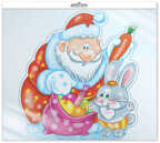 *ФМ-14460 Плакат вырубной А4 В ПАКЕТЕ. Зайчик с Дедом Морозом (Уф-лак), производитель Сфера ТЦ , ISBN 463-0-11202-366-4, № 1