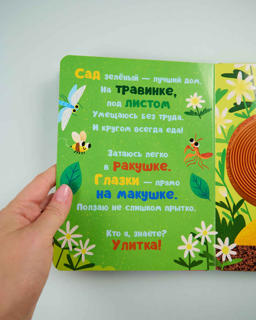 Тактильные книжки. Кто я? В саду/Хансен Д., производитель Клевер (Clever) , ISBN 978-5-00252-058-9, № 5