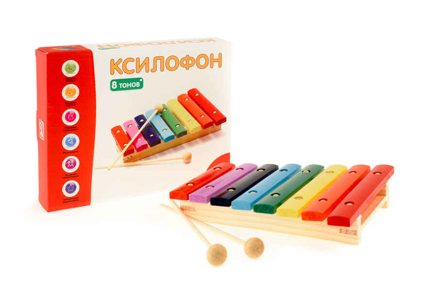 Ксилофон 8 тонов, дерево, арт. РДИ-Д229а, производитель АНДАНТЕ, ISBN 466-5-27282-410-3, № 1