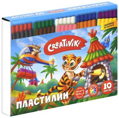 Пластилин Creativiki 10 цветов, 150 г со стеком, арт ПЛ10КР, производитель ФАРМ, ISBN 460-2-72310-048-5№ 3