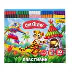 Пластилин Creativiki 10 цветов, 150 г со стеком, арт ПЛ10КР, производитель ФАРМ, ISBN 460-2-72310-048-5, № 1