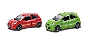 Автодрайв Машина 1:32 Nissan March глянц, красн., зеленая,  арт. И-1214, производитель Рыжий кот, ISBN 466-5-29541-214-1, № 1