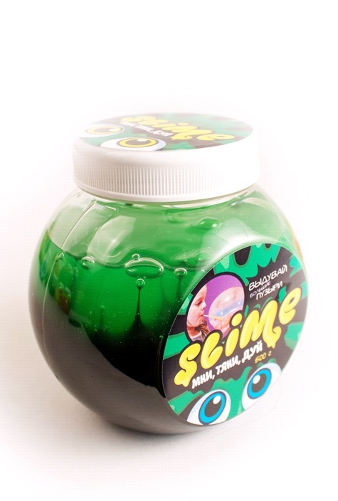 Slime Mega Mix 500 грамм, черный + зеленый, арт. S500-6, производитель Волшебный мир, ISBN 463-0-03550-227-7, № 1