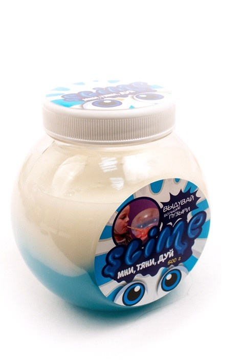 Slime Mega Mix 500 грамм, синий + белый, арт. S500-9, производитель Волшебный мир, ISBN 463-0-03550-230-7, № 1