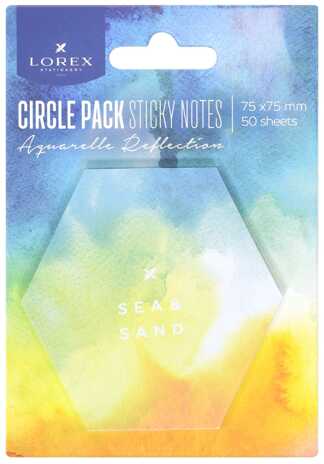 Блок самоклеящийся LOREX CIRCLE PACK 75х75 мм, 50 листов, 2 дизайна, арт. LXSNCP-AQR, производитель ФАРМ, ISBN 460-2-72314-773-2№ 4