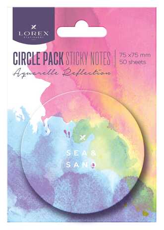 Блок самоклеящийся LOREX CIRCLE PACK 75х75 мм, 50 листов, 2 дизайна, арт. LXSNCP-AQR, производитель ФАРМ, ISBN 460-2-72314-773-2№ 5