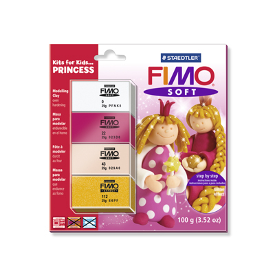 FIMO Soft наб.д/детей Принцесса, 4цв.х 25 г, с инструкцией, производитель Staedtler (Стайтлер), ISBN 400-7-81780-216-8, № 1