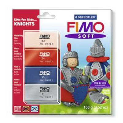 FIMO Soft наб.д/детей &quot;Рыцари&quot; 4цв.х25 г, с инструкц, производитель Staedtler (Стайтлер), ISBN 400-7-81780-225-0, № 1