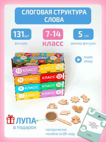 Набор «Слоговая структура слова 7-14 класс», производитель &quot;Интернет Проекты&quot;, ISBN 200-9-46938-208-3№ 1