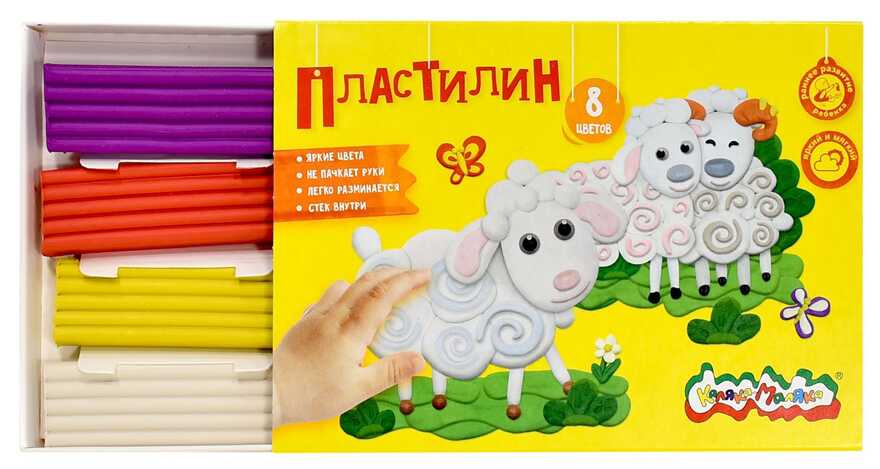 Пластилин Каляка-Маляка 8 цветов, 120 г со стеком, арт ПКМ08, производитель ФАРМ, ISBN 460-2-72300-462-2, № 3