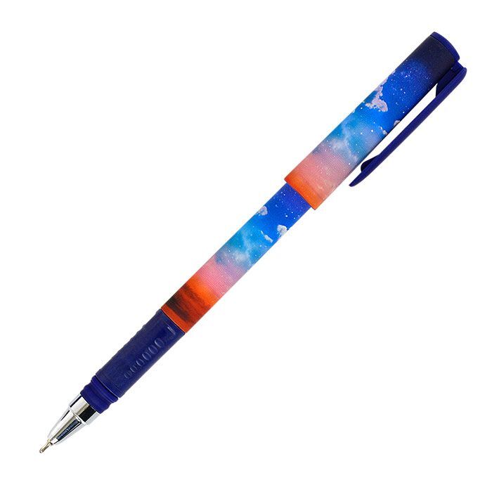 Ручка масляная LOREX SKY OF STARS.SUNSET Double Soft синяя, игловидный наконечник, 0,7 мм, арт. LXOPDS-SS1, производитель ФАРМ, ISBN 460-2-72310-937-2, № 3