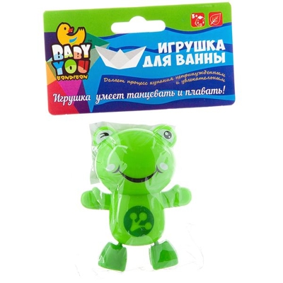 Заводная игрушка для купания Baby You Лягушка , арт. ВВ2467, производитель Bondibon (Бондибон), ISBN 489-5-13602-366-7№ 2