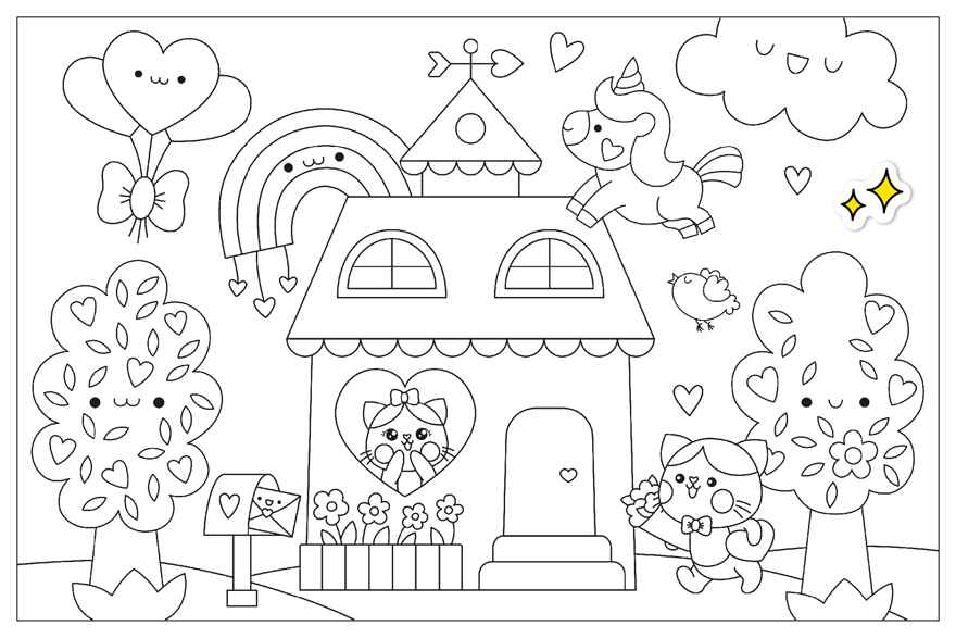 Кавайные котики (Аниме-раскраски с наклейками), книги с наклейками, производитель МОЗАИКА kids , ISBN 978-5-43154-658-7, № 3